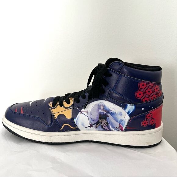 Anime Men’s High Top Lace up Sneakers Blue Character Size 9 - Picture 5 of 13